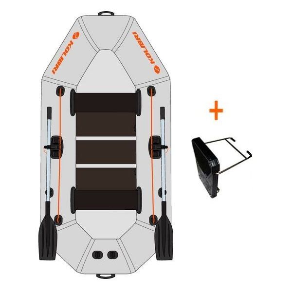 Kolibri K-260 TP šedý, pevná podlaha + držiak motora